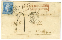 GC 2964 / N° 22 Càd T 15 PONTARLIER (24) Sur Lettre Territoriale Insuffisamment Affranchie Pour Besançon. Au Recto, Grif - 1862 Napoleon III