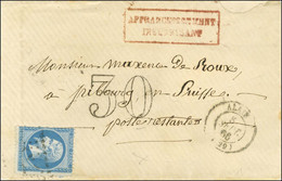 GC 47 / N° 22 Càd T 15 ALAIS (29) Sur Lettre Insuffisamment Affranchie Pour Fribourg. Au Recto, Griffe Rouge AFFRANCHISS - 1862 Napoleon III