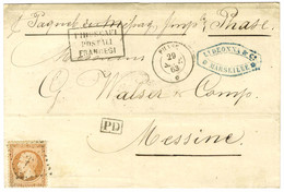 Ancre / N° 23 Càd De Paquebot PHASE / * Sur Lettre De Marseille Pour Messine. 1863. - TB. - 1862 Napoléon III.