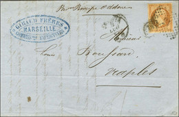 PC Italien 13 / N° 23 Càd GENOVA Sur Lettre De Marseille Pour Naples. 1867. - TB. - R. - 1862 Napoleon III