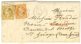 Ancre / N° 21 + N° 23 Càd De Paquebot DUPLEIX / * Sur Lettre De L'agent Des Services Maritimes Des Messageries Impériale - 1862 Napoléon III.