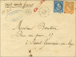 Etoile 26 / N° 22 + N° 23 Càd (GN) PARIS (DS3) 60 25 JANV. 64 Sur Lettre 2 Ports Chargée Pour St Germain En Laye, Au Ver - 1862 Napoléon III.