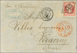 GC 532 / N° 24 Càd T 15 BORDEAUX (32) Sur Lettre Pour Veracruz. 1867. - TB. - 1862 Napoleon III