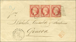 Ancre / N° 24 Bande De 3 Càd Octo BUENOS-AYRES / * Sur Lettre 2 Ports Pour Gênes. 1868. - TB / SUP. - R. - 1862 Napoléon III.