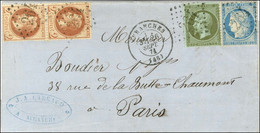 GC 264 / N° 19 + 26 Paire + 37 Càd T 17 AVRANCHES (48) 26 SEPT. 71 Sur Lettre Pour Paris. - TB / SUP. - R. - 1863-1870 Napoléon III. Laure