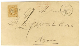 GC 4190 / N° 28 Càd T 17 VICO (19) Sur Lettre Insuffisamment Affranchie Pour Ajaccio. Au Recto, Griffe Rouge Encadrée AF - 1863-1870 Napoléon III. Laure