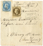 Càd T 15 AIGNAN (31) / N° 29 + N° 30 Griffe Encadrée APRÉS / LE DÉPART Sur Bande D'imprimé Pour Oloron. 1868. - TB / SUP - 1863-1870 Napoléon III. Laure