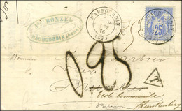 Càd T 17 HAUBOURDIN (57) / N° 68 Sur Lettre Insuffisamment Affranchie Pour Bruxelles. Au Recto, Taxe 0,25 Au Tampon. 187 - 1876-1878 Sage (Type I)