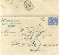 Càd T 18 NANTES / LOIRE-INFÉRIEURE / N° 78 Sur Lettre Insuffisamment Affranchie Pour La Suisse. 1877. - TB. - 1876-1878 Sage (Type I)