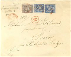 Càd Rouge AFFRANCHISSEMENT / (1) PARIS (1) / N° 77 + 79 (2) Sur Lettre Recommandée Au Tarif Du 1 Mai 1878. - TB / SUP. - - 1876-1878 Sage (Type I)