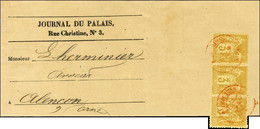 Càd Rouge IMPRIMÉS P.P. / N° 86 Bande De 3 Au Verso D'une Bande D'imprimé Pour Alençon. 1878. - TB / SUP. - R. - 1876-1878 Sage (Type I)