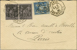 Càd Octo De Lev. Ex. LYON / LES TERREAUX E1 / N° 89 Paire + N° 90. 1885. - SUP. - R. - 1876-1878 Sage (Type I)