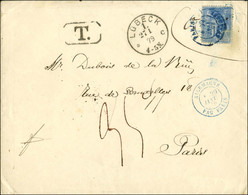 Càd LUBECK Sur Lettre Affranchie D'un Timbre Français à 15c Bleu Sans Valeur En Allemagne Pour Paris. La Lettre Est Cons - 1876-1878 Sage (Type I)