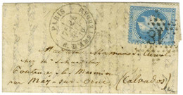 Etoile 18 / N° 29 Càd PARIS / R. D'AMSTERDAM 24 SEPT. 70 Sur Lettre Pour May Sur Orne (Calvados), Au Verso Càd D'arrivée - Guerra De 1870