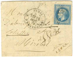 Etoile 18 / N° 29 Càd PARIS / R. D'AMSTERDAM 24 SEPT. 70 Sur Lettre Pour Les Echelles (Isère), Au Verso Càd De Passage M - Krieg 1870