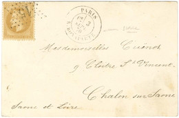 Etoile 15 / N° 28 Càd PARIS / R. BONAPARTE 3 SEPT. 70 (erreur Septembre Au Lieu D'octobre) Sur Carte Pour Chalon Sur Saô - Krieg 1870