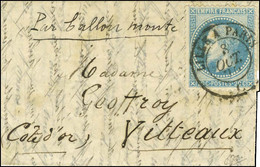 Lettre Avec Texte Daté De Paris Le 30 Septembre 1870 Pour Vitteaux (zone Occupée), Au Recto Càd LILLE A PARIS 8 OCT. 70  - Guerra De 1870