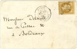 Etoile 2 / N° 28 Càd PARIS / R. ST LAZARE 29 SEPT. 70 Sur Carte Pour Bordeaux Sans Càd D'arrivée. LE NON DENOMMÉ N° 2 Pr - Krieg 1870