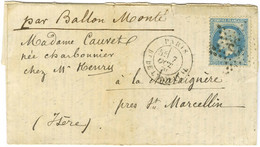 Etoile 33 / N° 29 Càd PARIS / BT DE L'HOPITAL 7 OCT. 70 Sur Lettre Pour La Chataignère Près St Marcellin, Au Verso Càd D - Krieg 1870