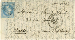 Lettre Avec Texte Daté De Paris Le 11 Octobre 1870 (cachet Bleu Du Ministère De La Justice Dans Le Texte) Pour Dieppe, A - War 1870