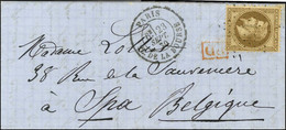 Etoile 1 / N° 30 Càd PARIS / PL. DE LA BOURSE 23 SEPT. 70 Sur Lettre Pour Spa. Au Verso, Càd D'arrivée 18 OCT. 70. Pli R - Krieg 1870