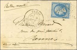 Etoile 15 / N° 22 (Empire Dentelé) Càd PARIS / R. BONAPARTE 9 OCT. 70 Sur Lettre Avec En-tête Imprimé De La Cour De Cass - War 1870