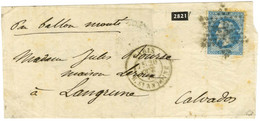 Etoile 21 / N° 29 Càd PARIS / R. ST ANTOINE 20 OCT. 70 Sur Lettre Sans Texte Pour Langrune, Au Verso Càd PARIS A CAEN 1  - Guerra De 1870