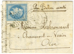 Etoile 4 / N° 29 Càd PARIS / RUE D'ENGHIEN 2 NOV. 70 Sur Lettre Pour Chaumont En Vexin (zone Occupée), Au Verso Càd D'ar - Guerra De 1870