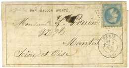 Etoile / N° 29 Càd PARIS (60) 3 NOV. 70 Sur Lettre PAR BALLON MONTÉ Pour Mantes (zone Occupée) Sans Càd D'arrivée. LE GA - Guerra De 1870