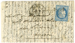 Etoile 18 / N° 37 Càd PARIS / R. D'AMSTERDAM 9 NOV. 70 Sur Lettre Pour Epernay, Au Verso Très Rare Cachet De Passage FON - Guerra De 1870