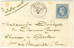 Càd Rouge PARIS (SC) 16 NOV. 70 / N° 29 Sur Enveloppe Sans Texte Pour Conches, Au Recto Càd De Passage LUZARCHES (72) 20 - Guerra De 1870