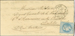 Etoile 1 / N° 29 Càd PARIS / PL. DE LA BOURSE 28 SEPT. 70 Sur Circulaire Manuscrite De LA NATIONALE Pour Antibes. Au Ver - War 1870