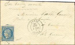 Etoile 6 / N° 37 Càd PARIS / SENAT 1 DEC. 70 Sur BALLON POSTE N° 8 Du Dimanche 27 Novembre 1870 Sous Enveloppe Pour Toul - War 1870