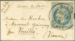 Càd PARIS / SÉNAT 11 OCT. 70 / N° 29 Sur Lettre Petit Format Pour Vouillé, Au Recto Mention Manuscrite '' Armée De Paris - War 1870