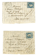 Lot De 2 Lettres Oblitérées étoile 36 Avec Transfert Du Bureau Correspondant à L'étoile : Etoile 36 / N° 37 Càd PARIS /  - War 1870