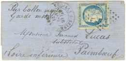 GC 2635 / N° 37 Càd T 17 NEUILLY-S-SEINE (60) 16 JANV. 71 Sur Lettre Avec Texte Daté De Rueil Le 14 Janvier 1871 Pour Pa - War 1870