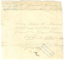 Laisser Passer Daté Au Grand Quartier Général Des Lilas Le 4 Janvier 1871. Dans Le Texte, Griffe Bleue DEFENSE DE PARIS  - Guerra De 1870