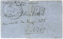 Càd T 17 VINCENNES (60) 15 JANV. 71 + P.P. Sur Lettre Avec Texte Daté Adam Ville Le 14 Janvier 1871 Pour Paris. Au Recto - Guerra De 1870