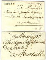 Lot De 2 Lettres De Bastia : CORSE (L N° 5) 1772 ; (L N° 6 23 Mm). - SUP. - Otros & Sin Clasificación