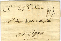 CALVJ CORSE (CALVI L N° 1) Sur Lettre Avec Texte Daté Du 1er Septembre 1768 Pour Le Vigan. - TB / SUP. - R. - Otros & Sin Clasificación