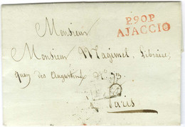 P.90.P / AJACCIO Rouge Sur Lettre Avec Texte Daté Du 16 Mai 1809 Pour Paris. - SUP. - Otros & Sin Clasificación