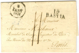 19 / BASTIA Sur Lettre Avec Texte Daté Du 8 Janvier 1831 Pour Paris. - TB / SUP. - R. - Otros & Sin Clasificación