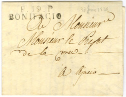 P.19.P / BONIFACIO Sur Lettre Avec Texte Partiel Daté Du 27 Juin 1820 Pour Ajaccio. - SUP. - Otros & Sin Clasificación