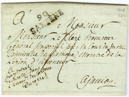 90 / SARTENE Sur Lettre Avec Contreseing Manuscrit Et Texte Daté Du 23 Octobre 1806 Pour Ajaccio. - TB / SUP. - Otros & Sin Clasificación