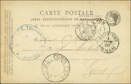 Càd TOURANNE / ANNAM / Entier Du Corps Expéditionnaire De Madagascar Modifié Annam-Tonkin Pour Lyon. 1896. - TB / SUP. - - Schiffspost