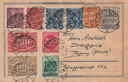 Mittweida-Deutsches Reich-Inflation Ganzsache Mit Zusatzfrankatur 15.10.1923-Mischfrankatur-Auslandporto 5 Millionen - Cartas