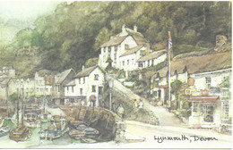 WATER COLOUR OF LYNMOUTH, DEVON, ENGLAND. UNUSED POSTCARD   Nk6 - Lynmouth & Lynton