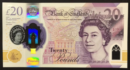 GRAN BRETAGNA Great Britain 20 Pounds Polimer Sarah John Queen Elizabeth II Q.fds  LOTTO 3939 - 20 Pounds