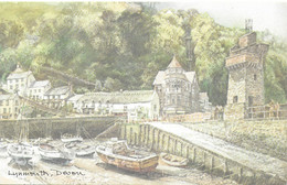 WATER COLOUR OF LYNMOUTH, DEVON, ENGLAND. UNUSED POSTCARD   Jo8 - Lynmouth & Lynton