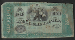 FISCAUX - TOBACCO Stamp Revenue (série : 1875) Half Pound - Fiscaux